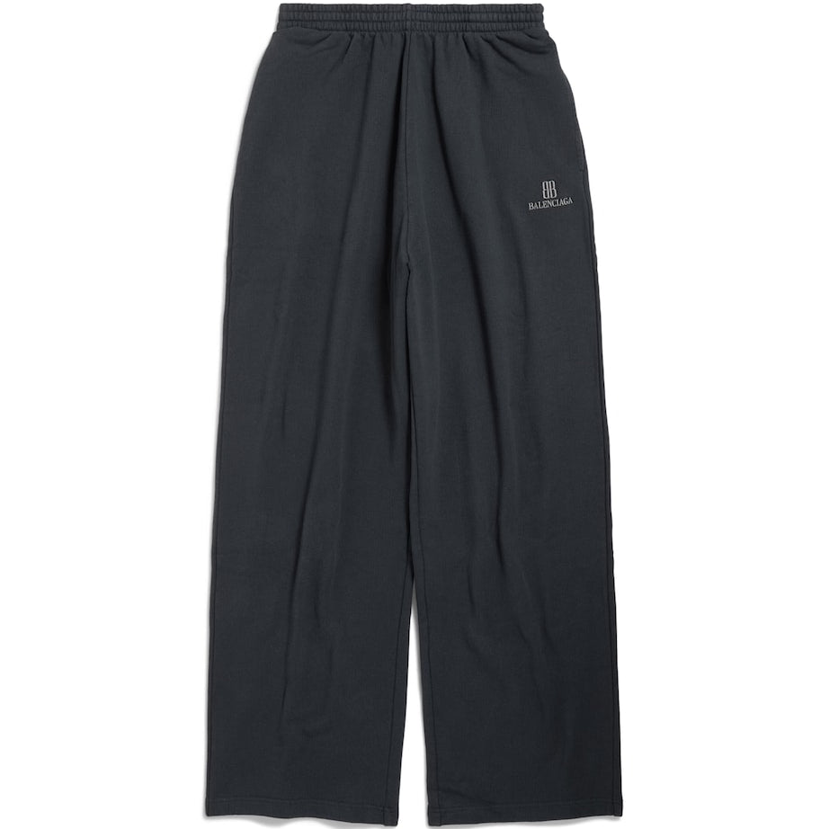 Black Cotton Cropped Sweatpants