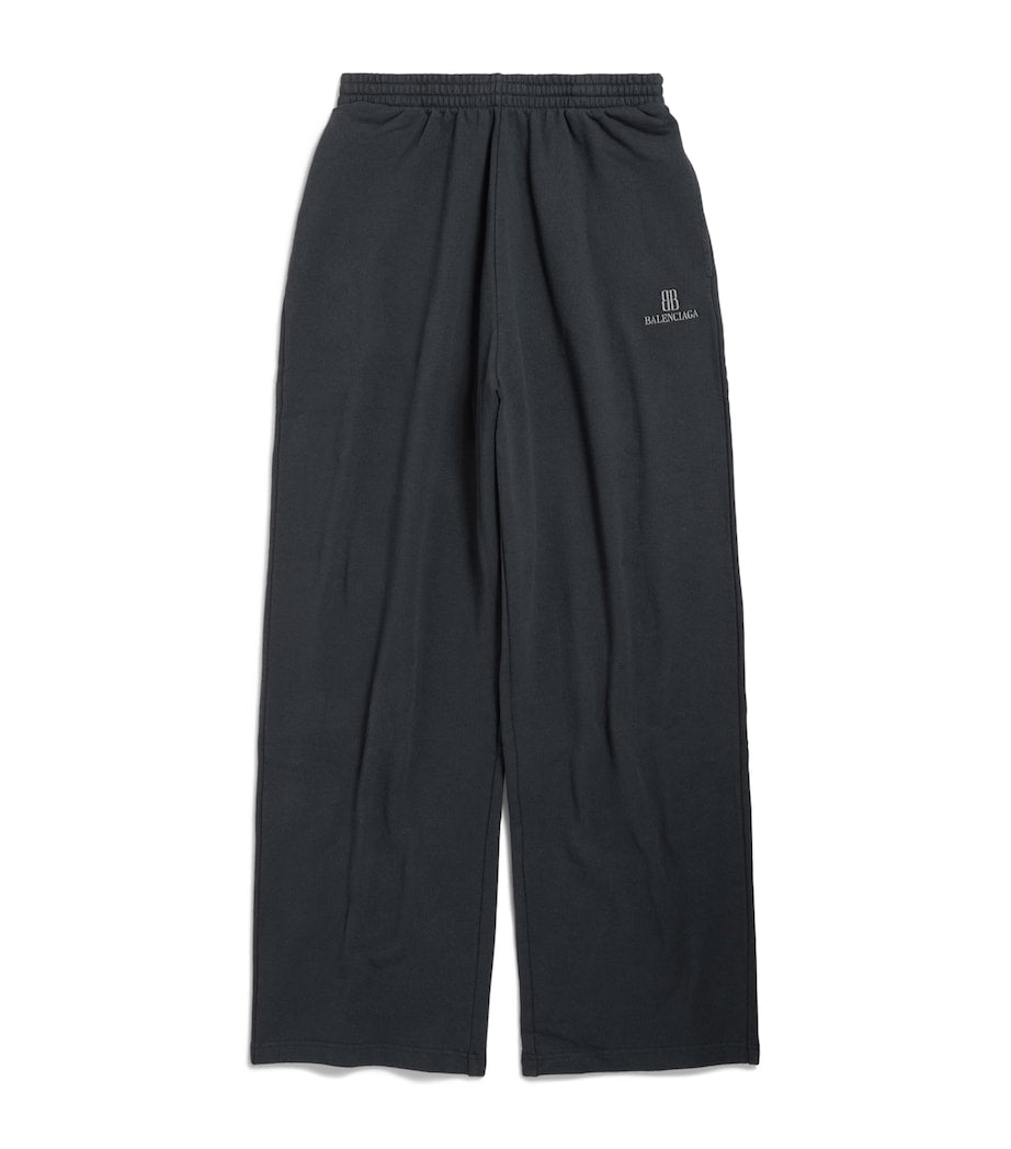 Black Cotton Cropped Sweatpants