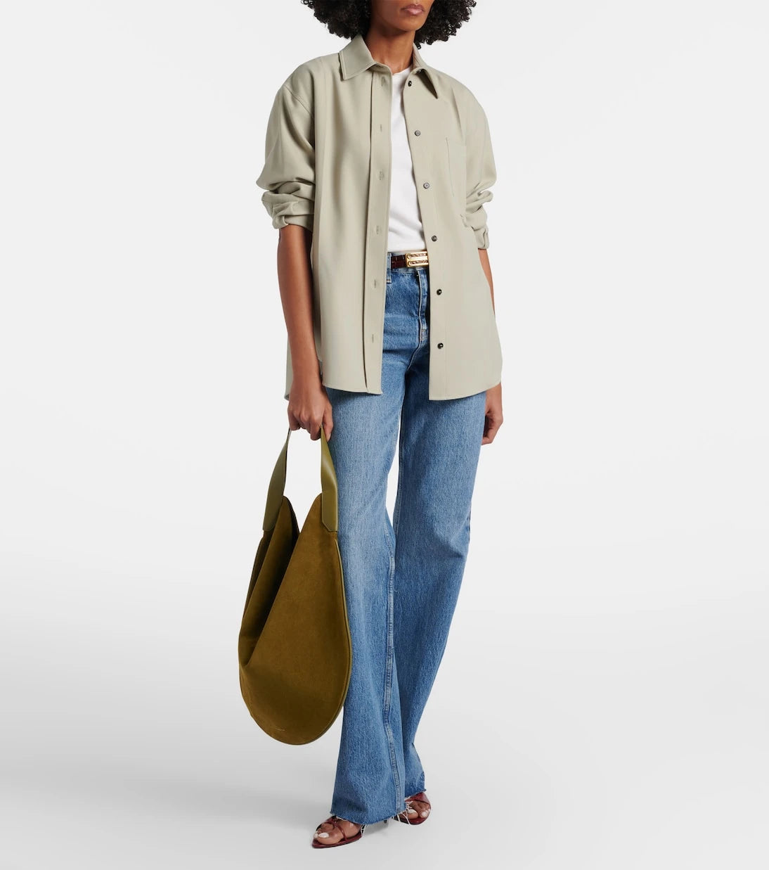 Victoria Beckham - Soft Plié suede shoulder bag