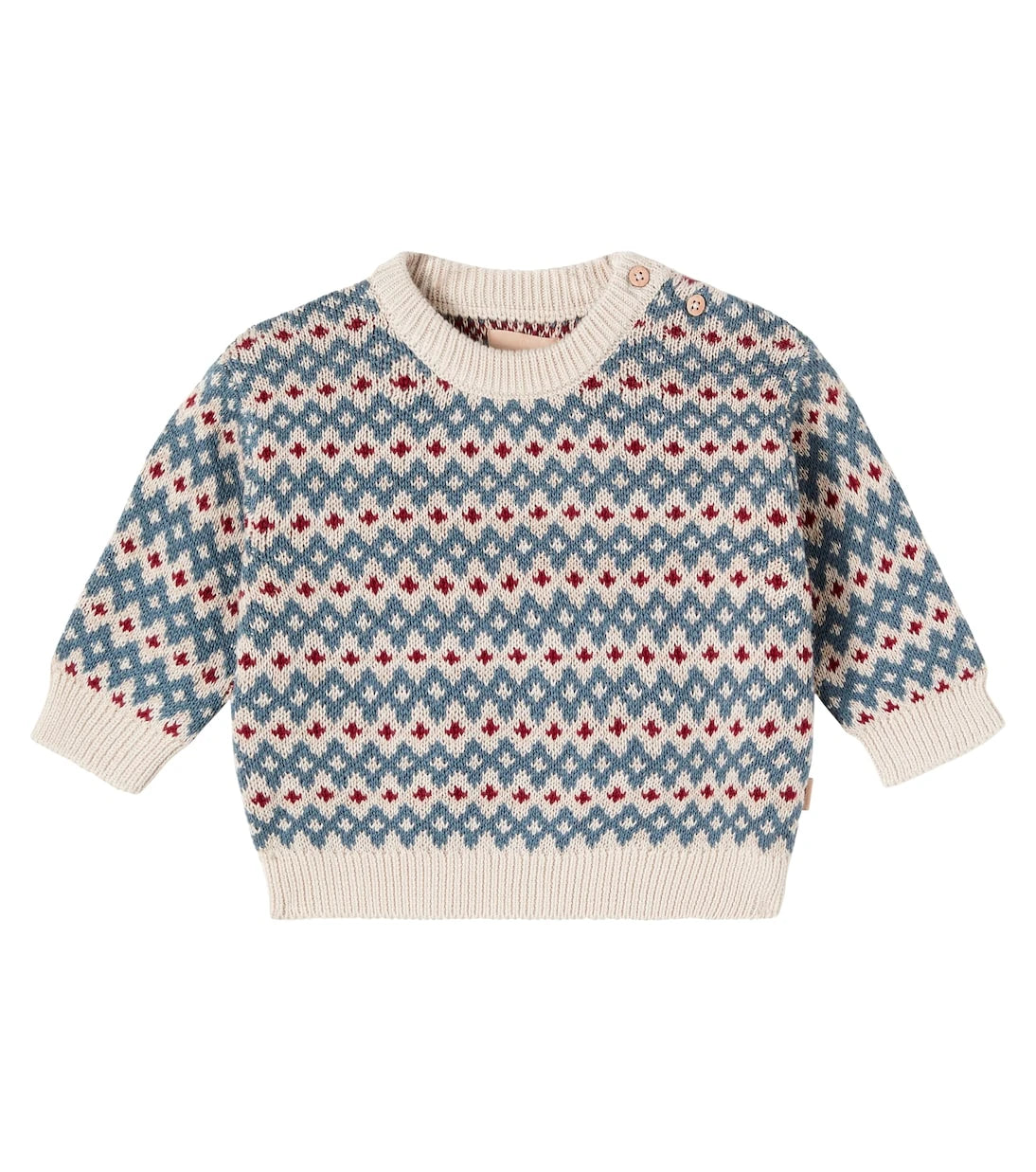 Wheat - Baby Harlow jacquard cotton sweater