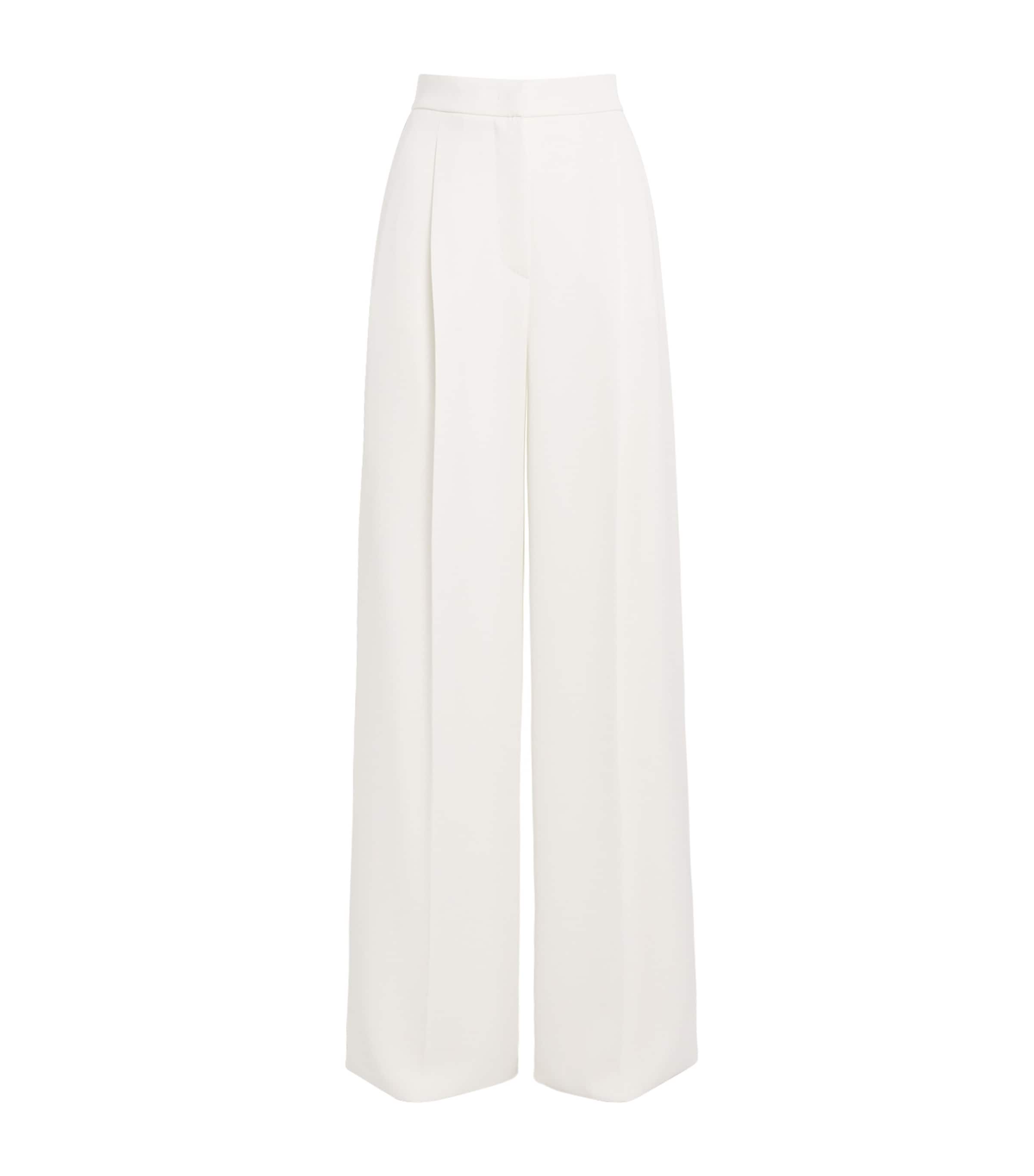 White Compact Cady Wide-Leg Trousers