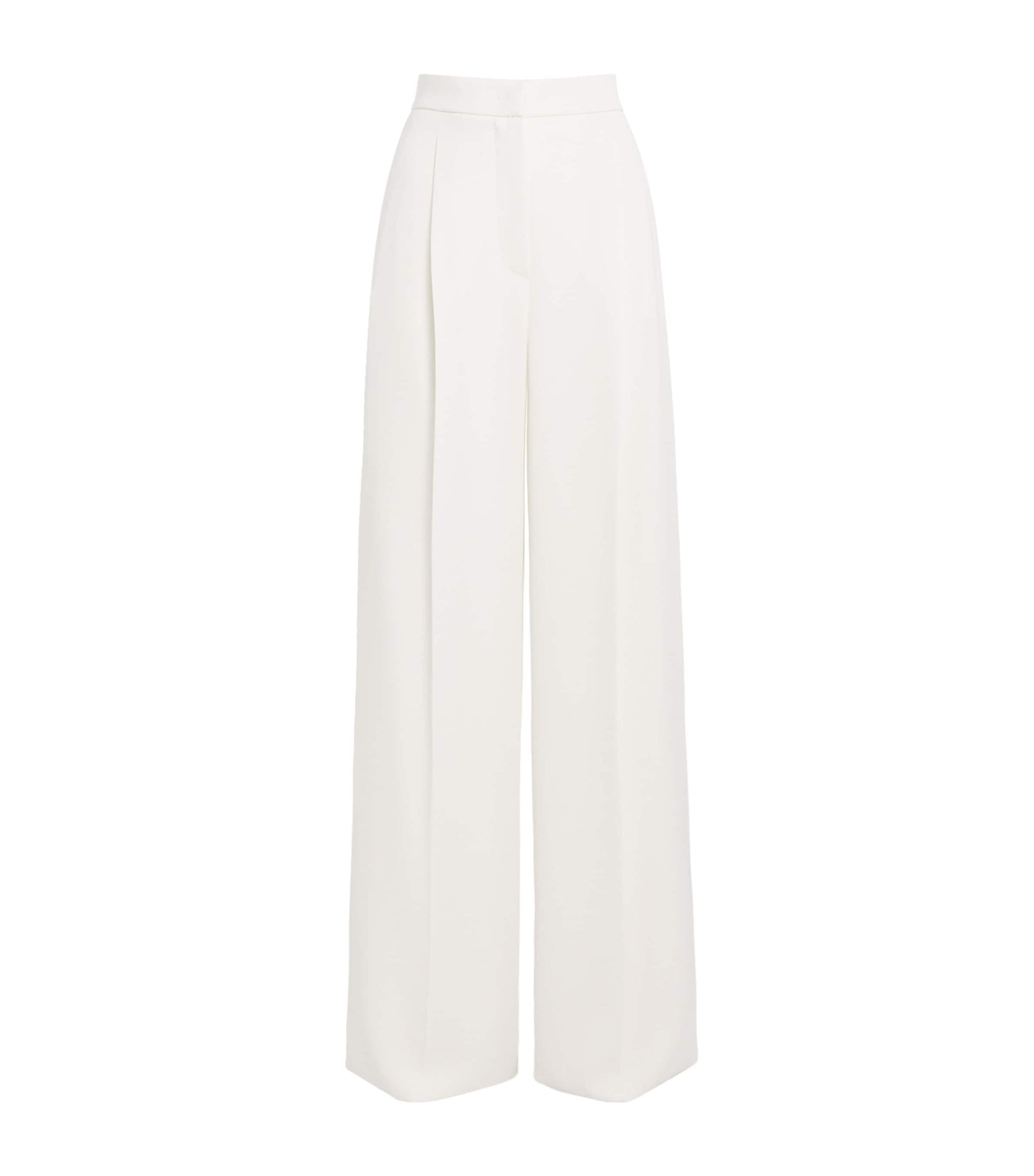White Compact Cady Wide-Leg Trousers