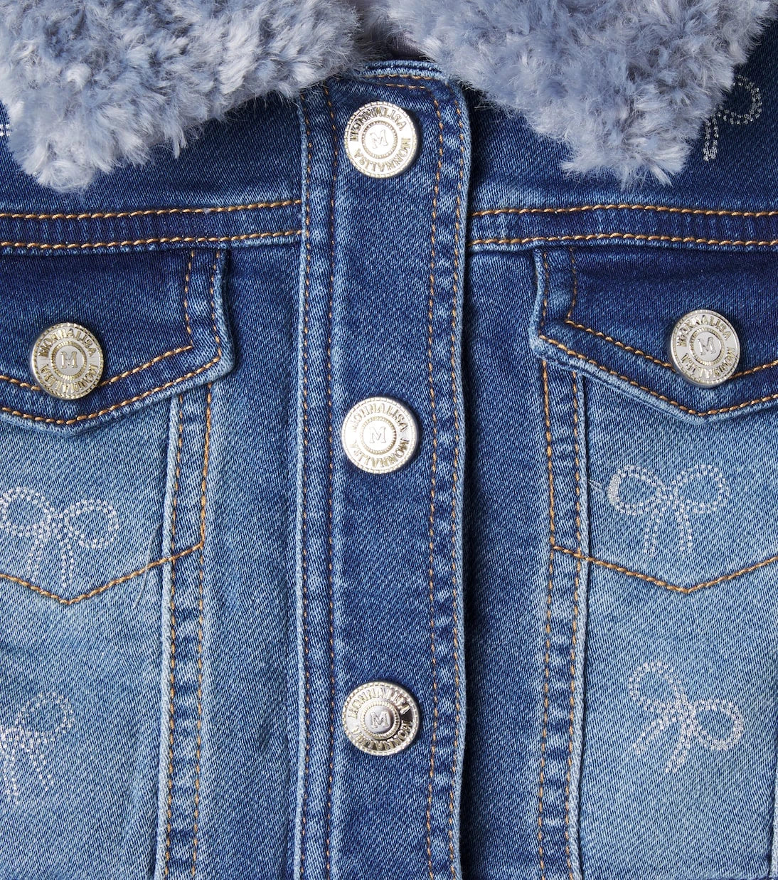 Monnalisa - Baby embroidered denim jacket