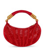 Balmain Red Mini Zebra-Print Ebene Top-Handle Bag