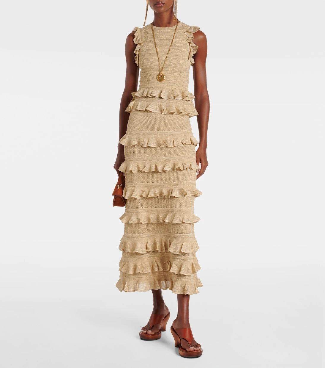 Zimmermann - Hypnotic tiered lamé maxi skirt