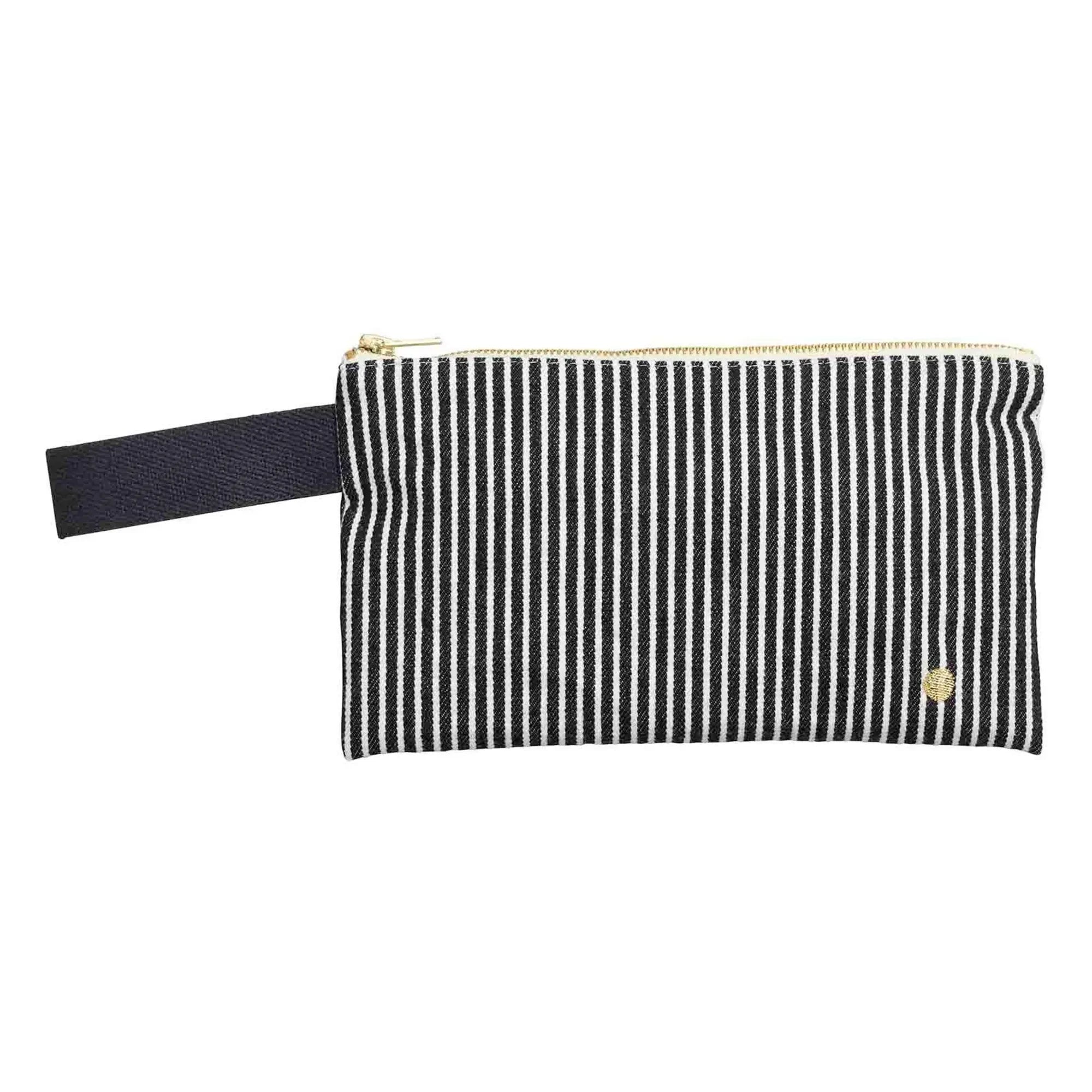 La cerise sur le gâteau - Pockets with striped handle in Basile organic cotton | Caviar