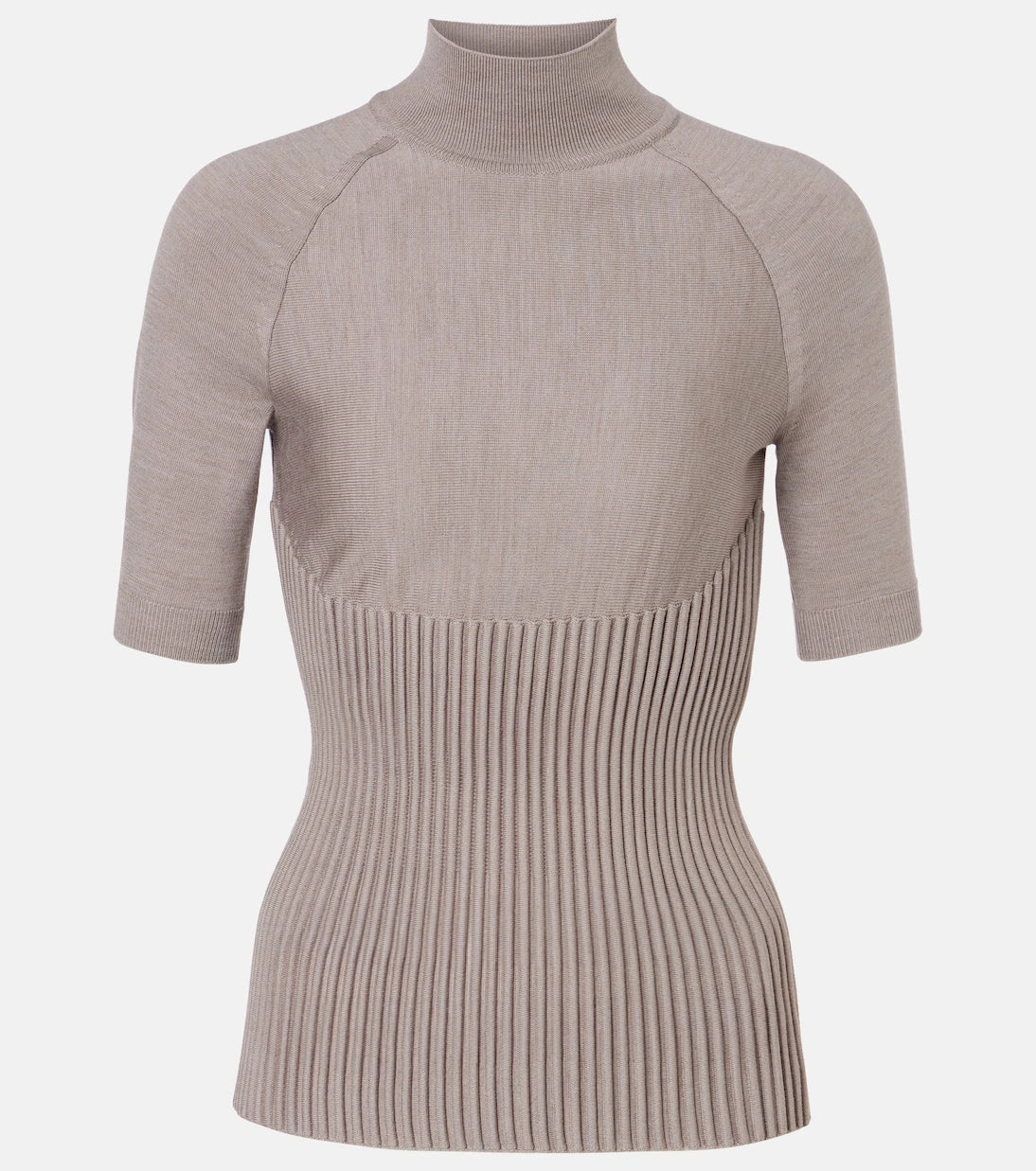 Alaïa - Ribbed-knit turtleneck wool-blend top
