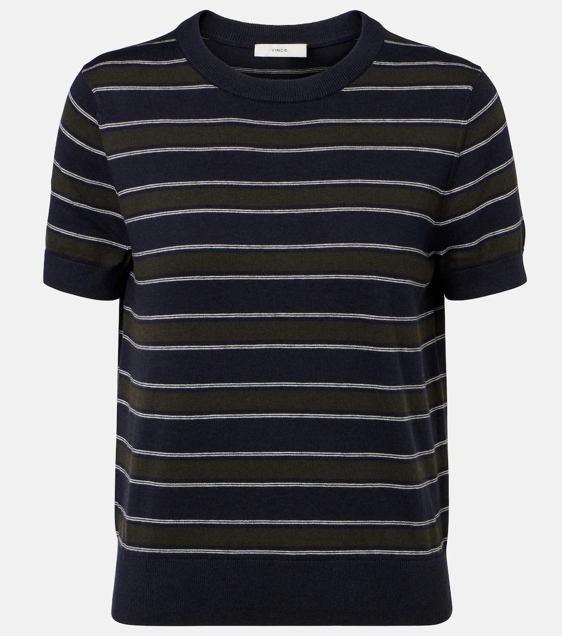 Vince - Striped cotton and cashmere sweater