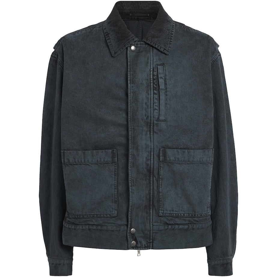 DRIES VAN NOTEN Grey Denim Overdyed Workwear Jacket
