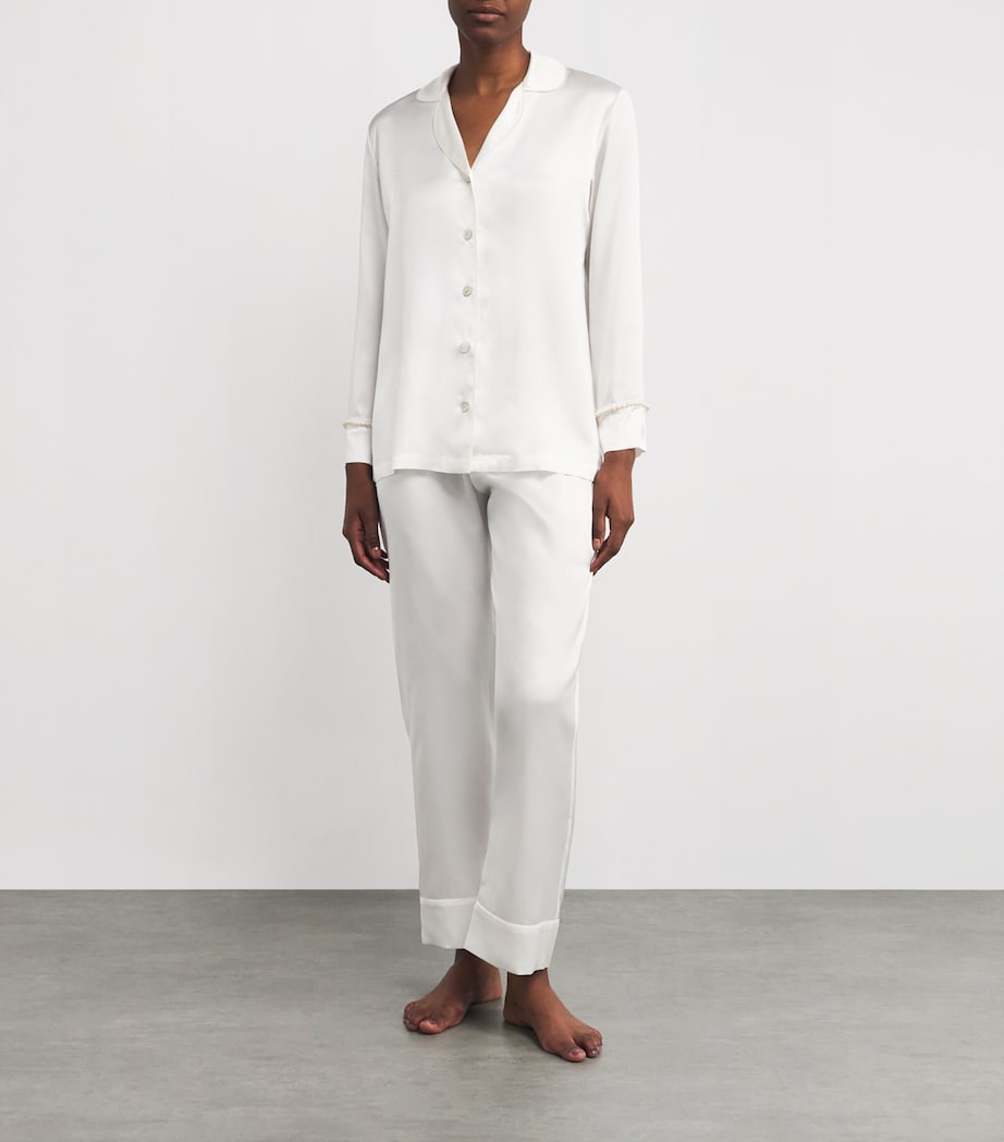 Silk Girls Love Pearls Pyjama Set IVORY