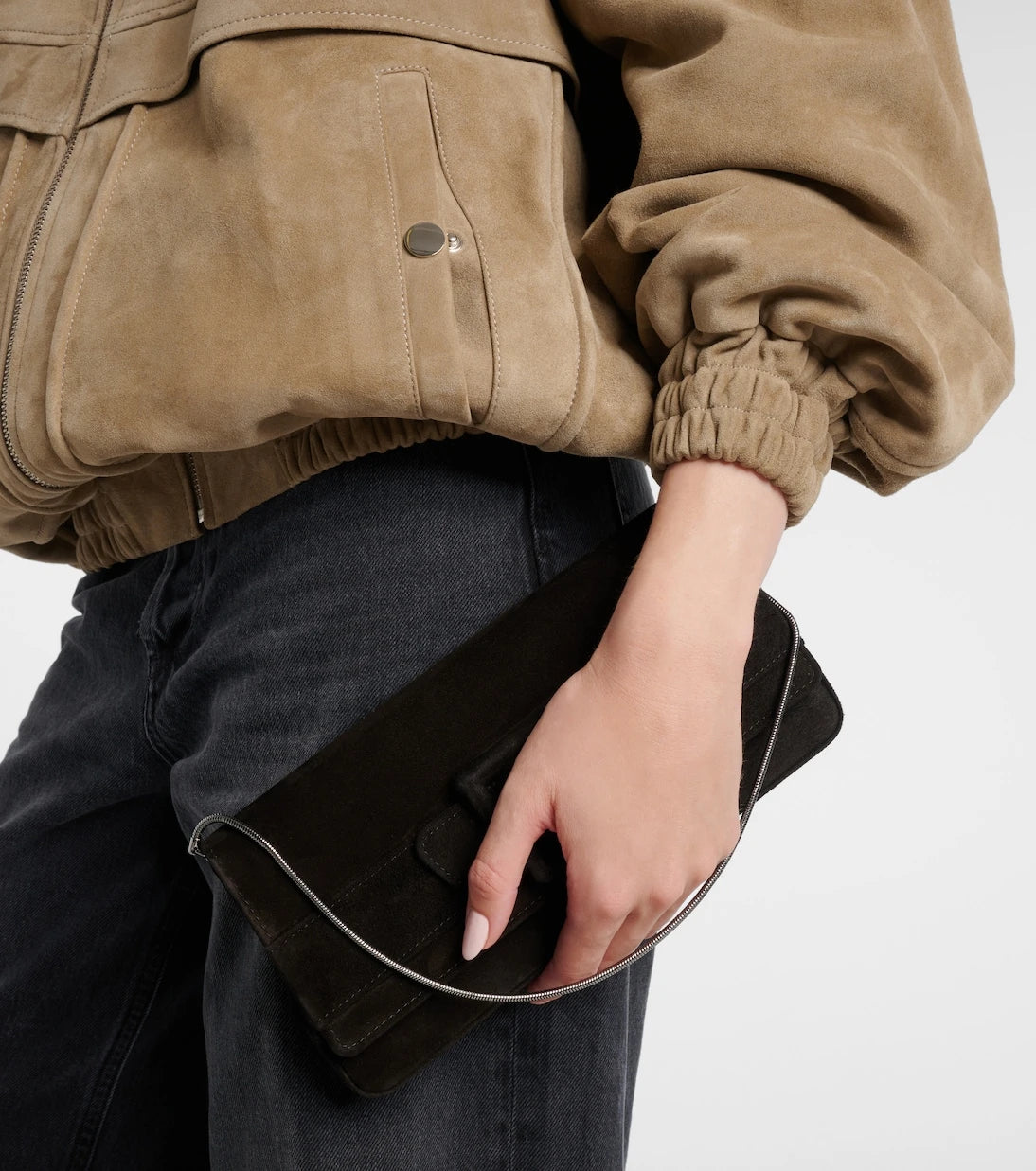 Manolo Blahnik - Maygot suede clutch