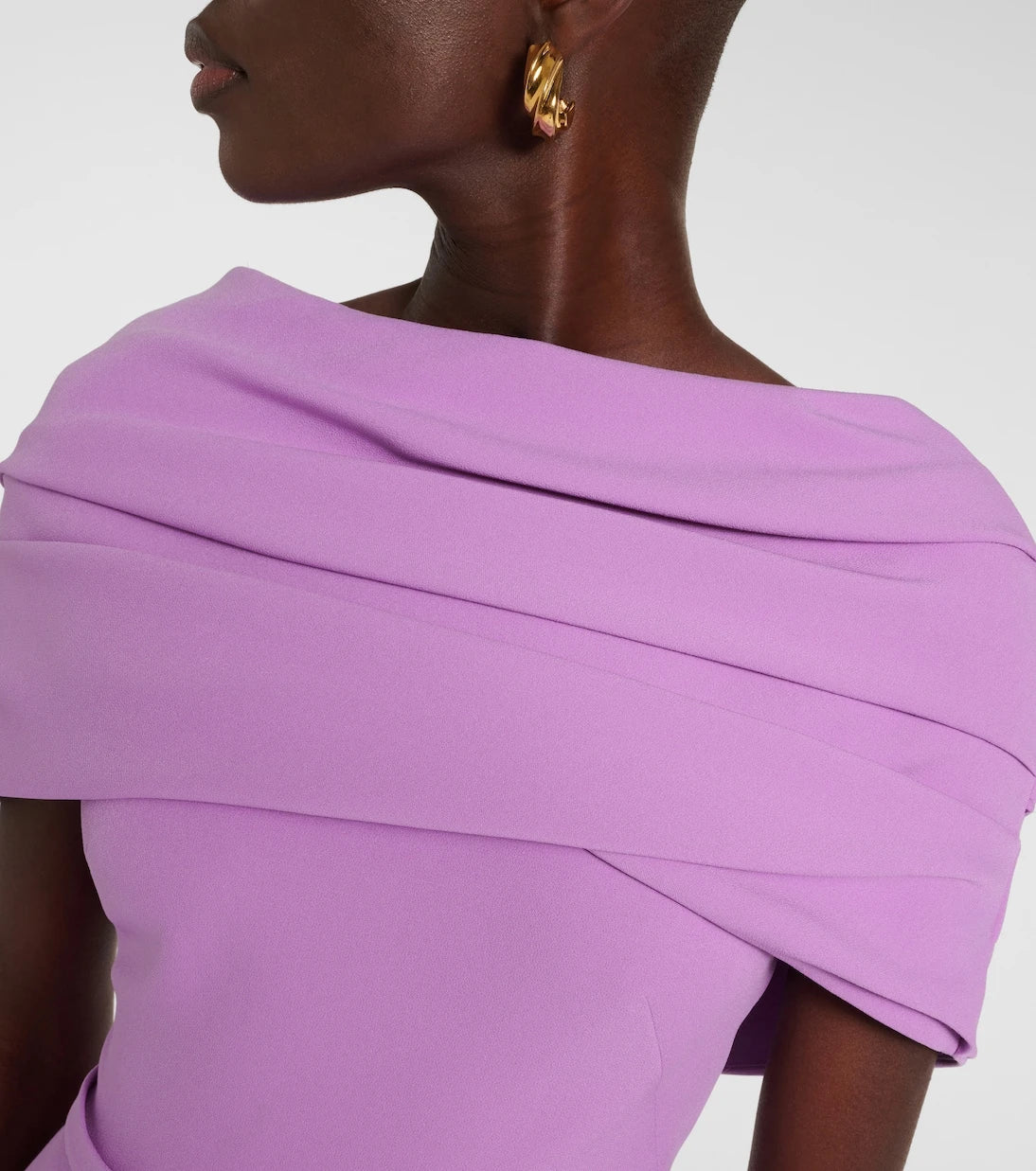 Safiyaa - Loura draped peplum crêpe midi dress