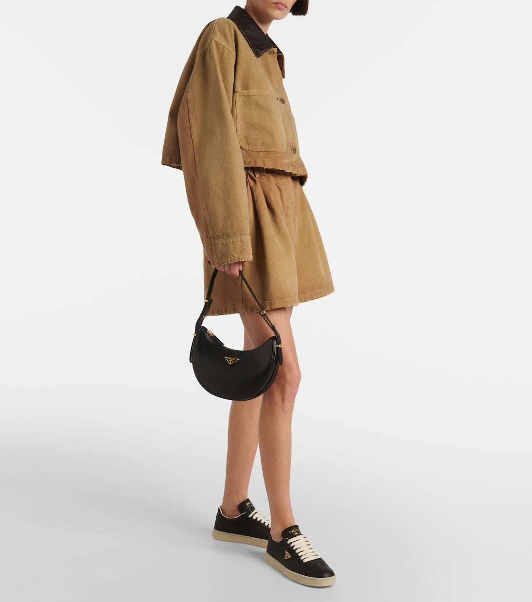 Prada - أحذية سنيكرز جلدية بشعار الماركة