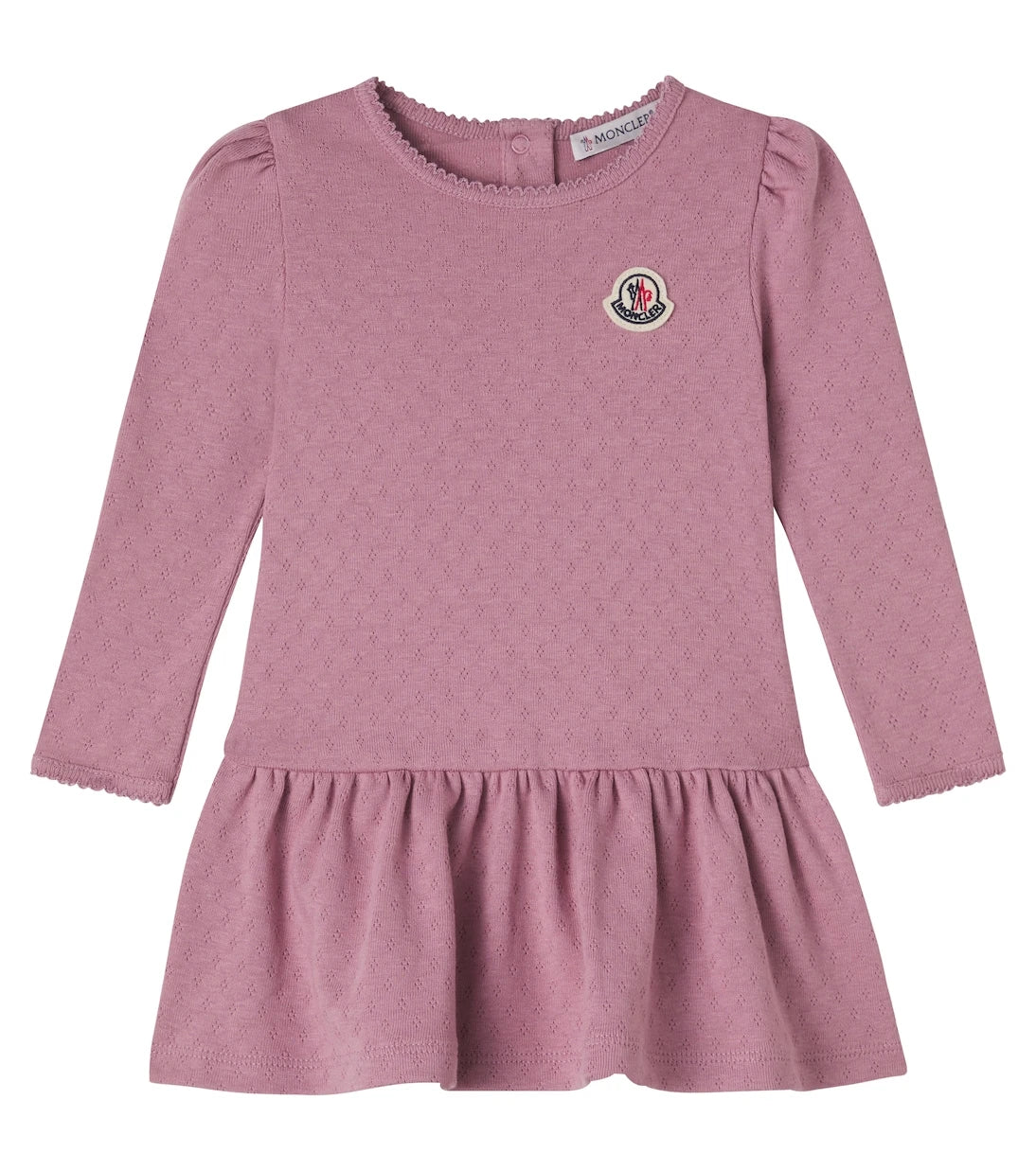 Moncler Enfant - Logo cotton pointelle dress