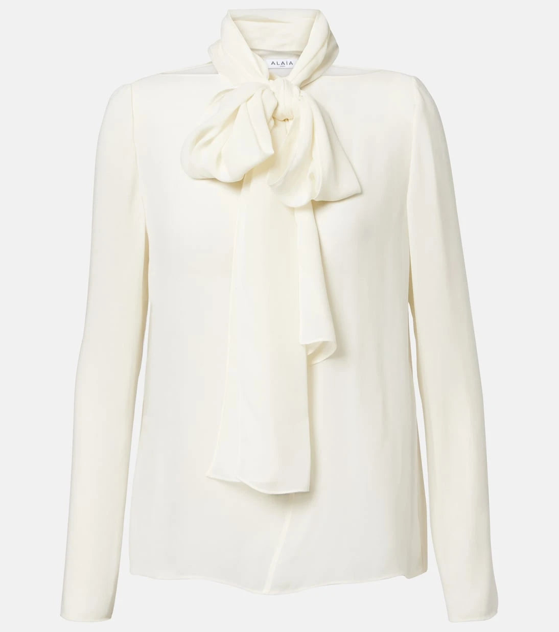 Alaïa - Sheer tie-neck blouse