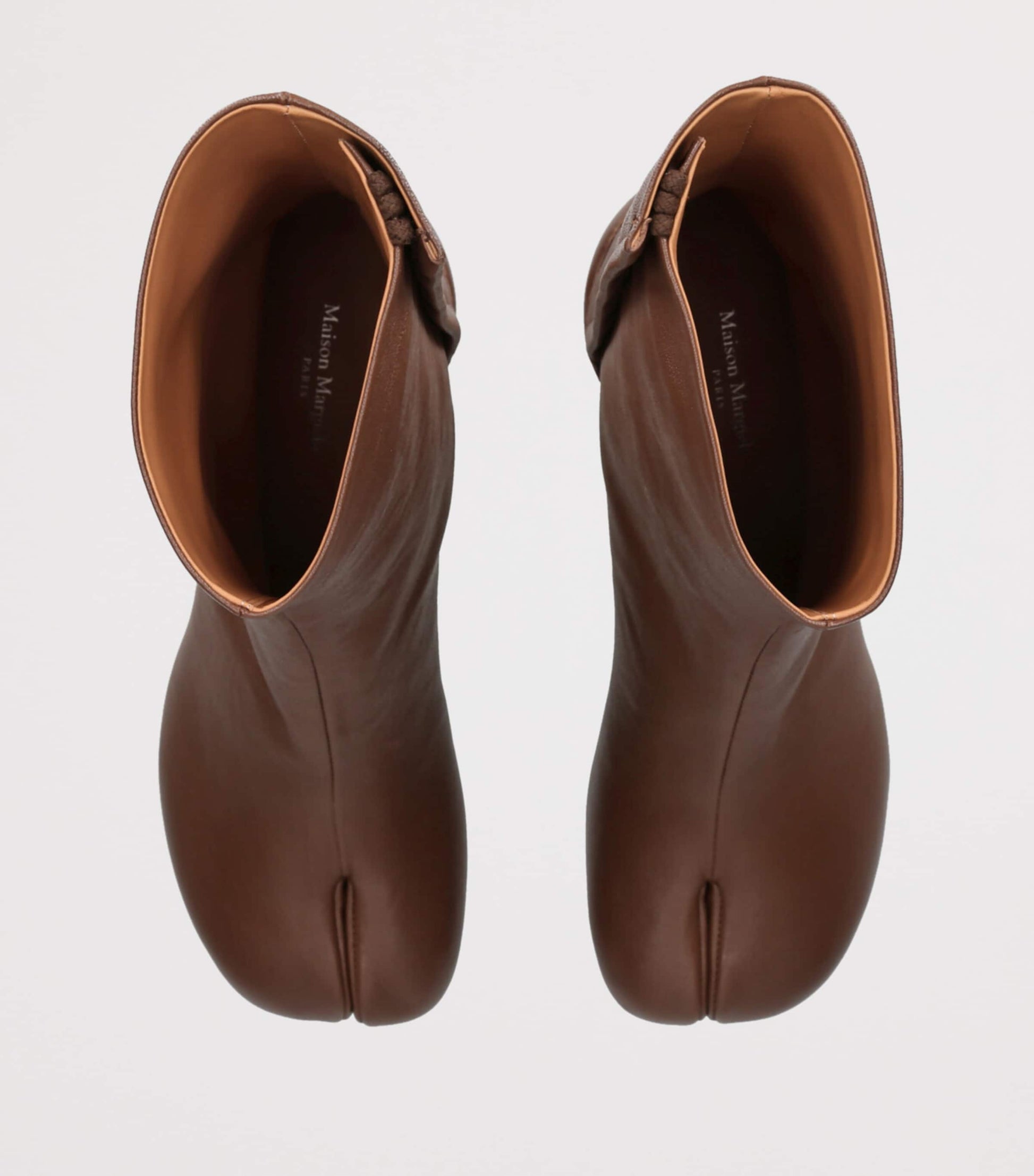 Brown Leather Tabi Ankle Boots 60