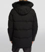 Black Shearling-Collar Puffer Jacket