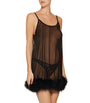Gilda & Pearl Black Diana Marabou Babydoll