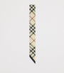 Burberry Beige Silk Skinny Check Scarf