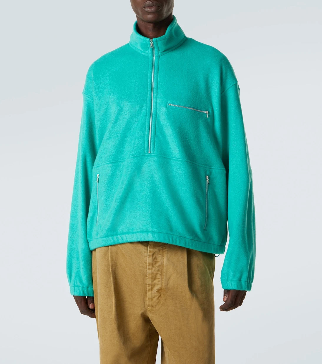 Auralee - Silk fleece half-zip sweater