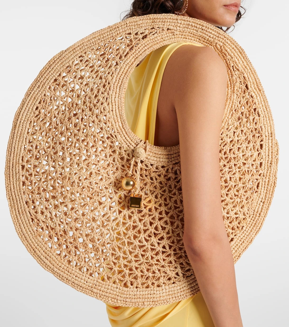 Jacquemus - Spiaggia raffia tote bag