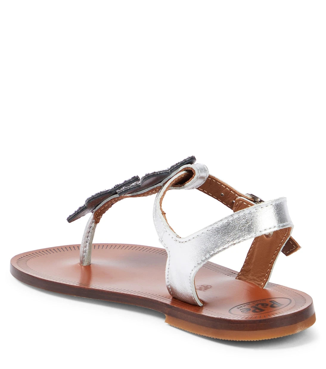 PèPè - Laminato appliqué leather sandals