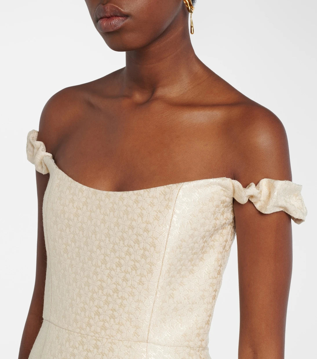 Markarian - Bridal Yolanda brocade off-shoulder gown