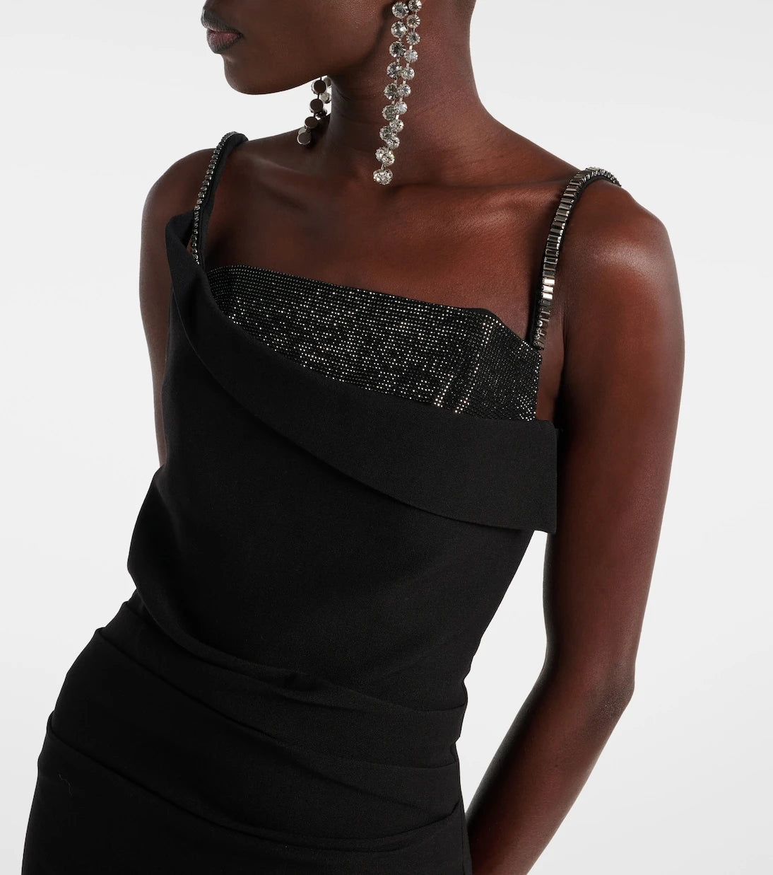 Roland Mouret - Crystal-embellished crêpe minidress