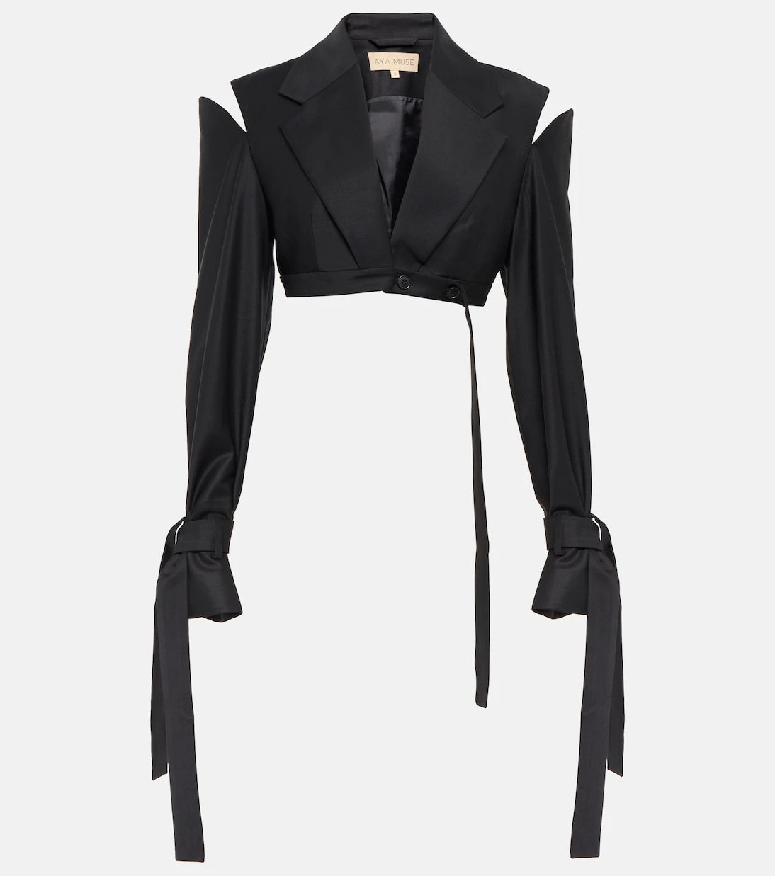 Aya Muse - Xylo cutout cropped wool-blend blazer