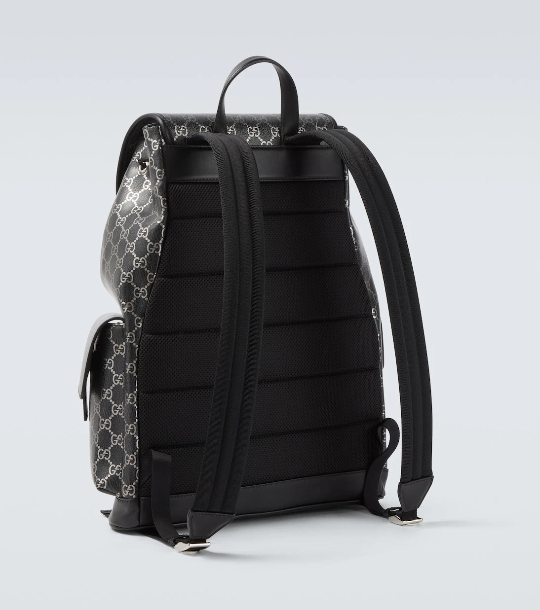 Gucci - GG leather-trimmed backpack