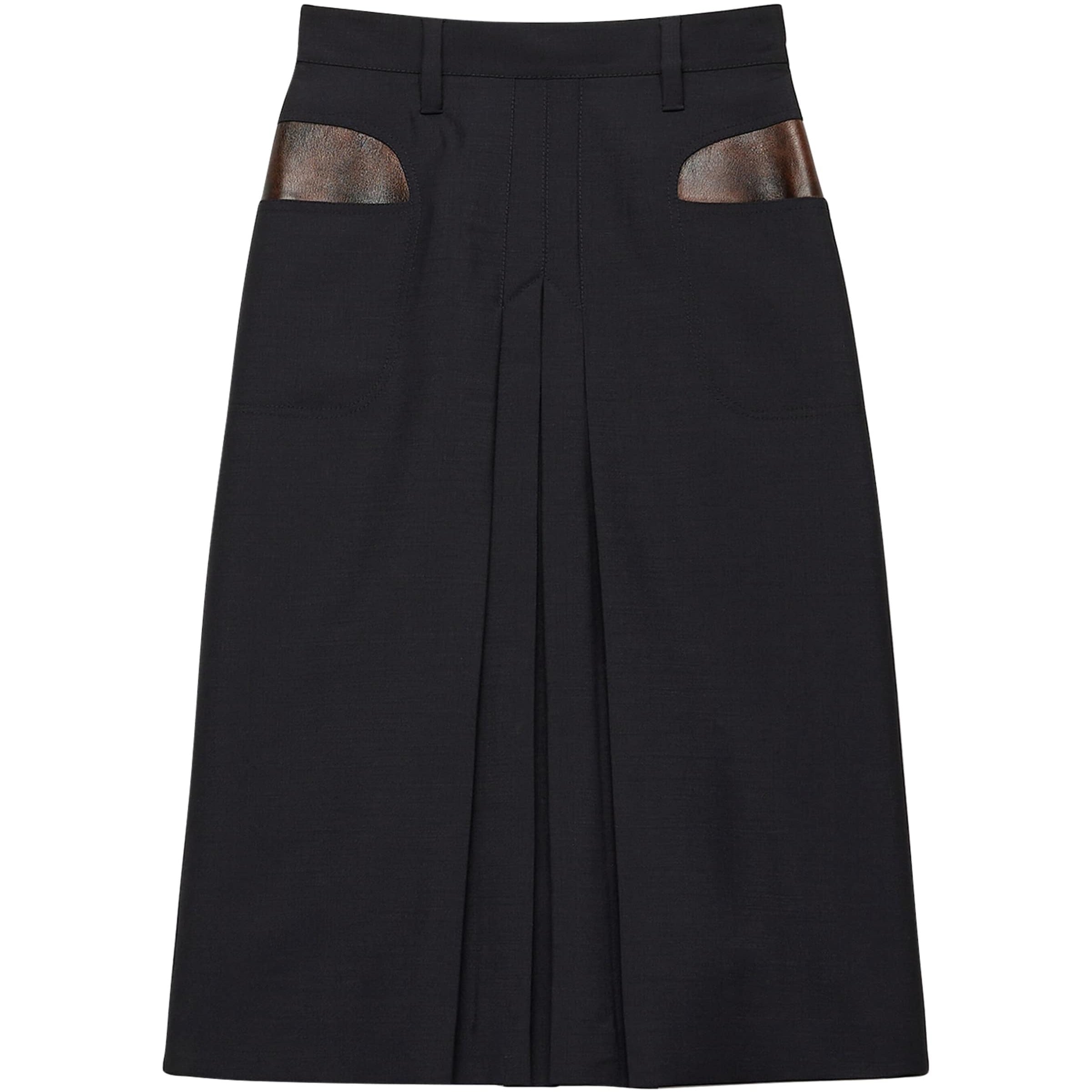 Prada Blue Mohair-Wool Midi Skirt