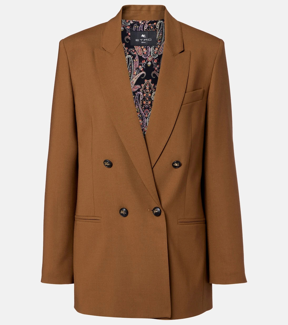 Etro - Kruvaze yün karışımı blazer