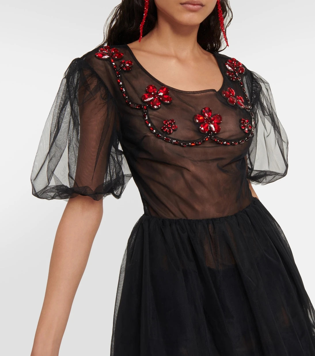 Simone Rocha - Embellished tulle minidress