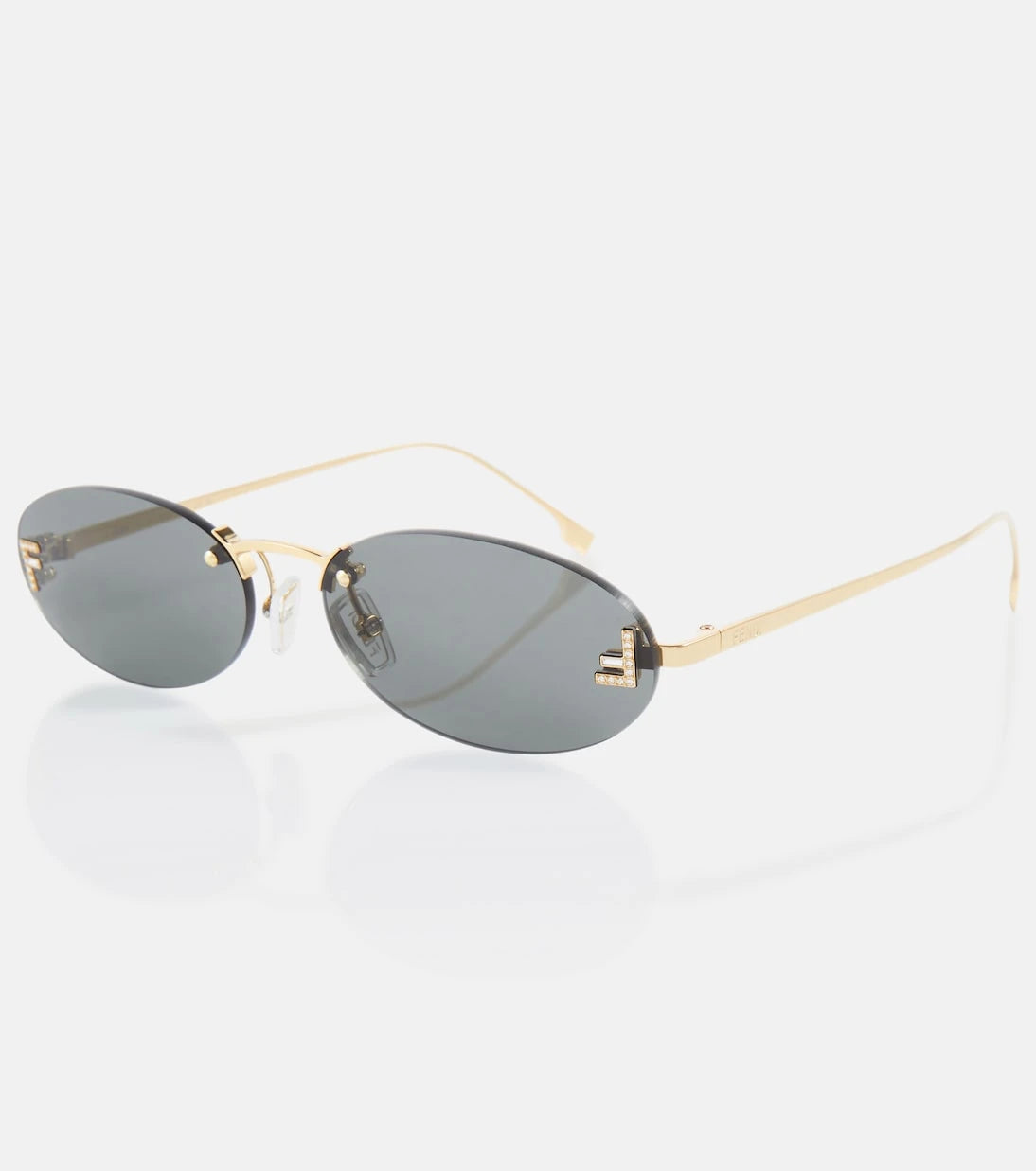 Fendi - Fendi First embellished oval sunglasses