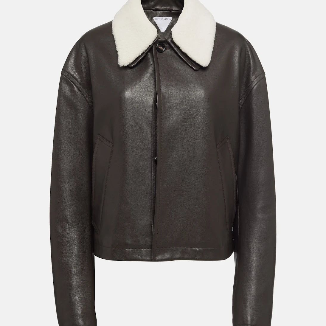 Bottega Veneta - Shearling-trimmed leather jacket