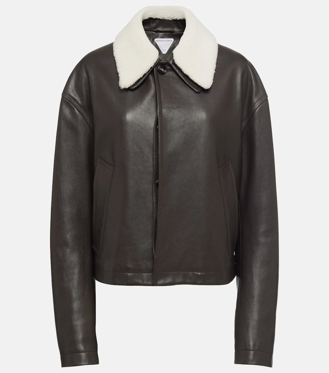 Bottega Veneta - Shearling-trimmed leather jacket