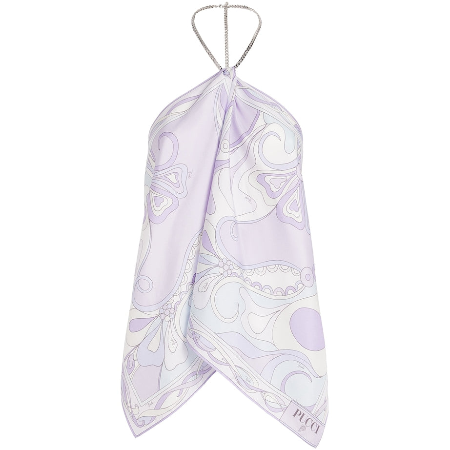 Purple Silk Chain-Tie Top