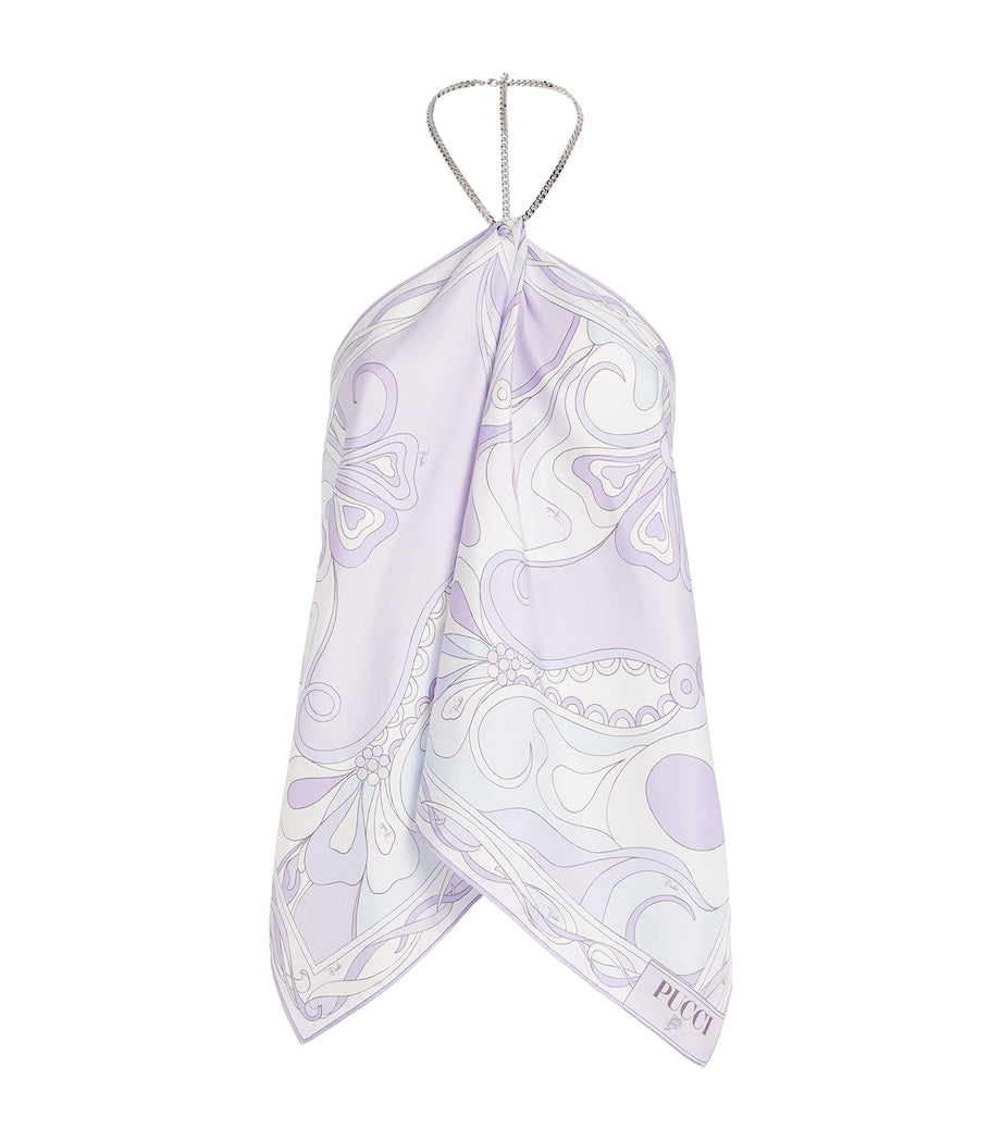 Purple Silk Chain-Tie Top