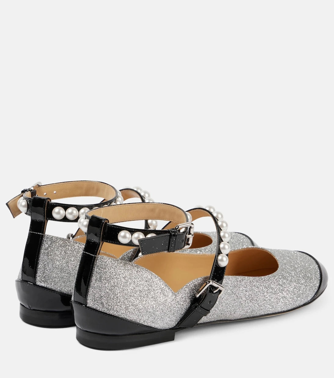 Mach & Mach - Embellished glitter Mary Jane flats