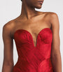 Red Silk Plissé Noor Gown