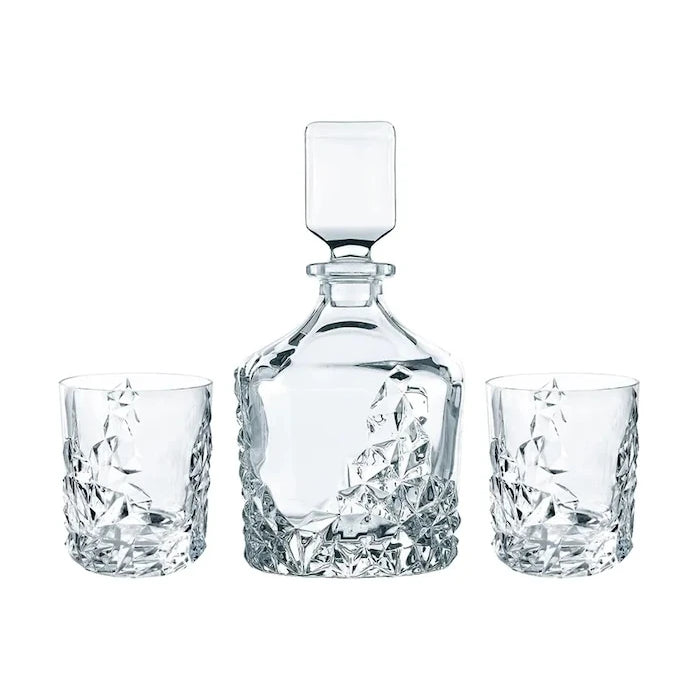 Nachtmann Sculpture Whisky 750 ml / 365 ml (3 Parça) Viski Karafı ve Bardaklar