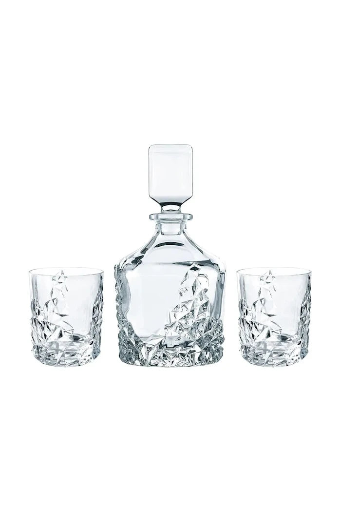 Nachtmann Sculpture Whisky 750 ml / 365 ml (3 Parça) Viski Karafı ve Bardaklar