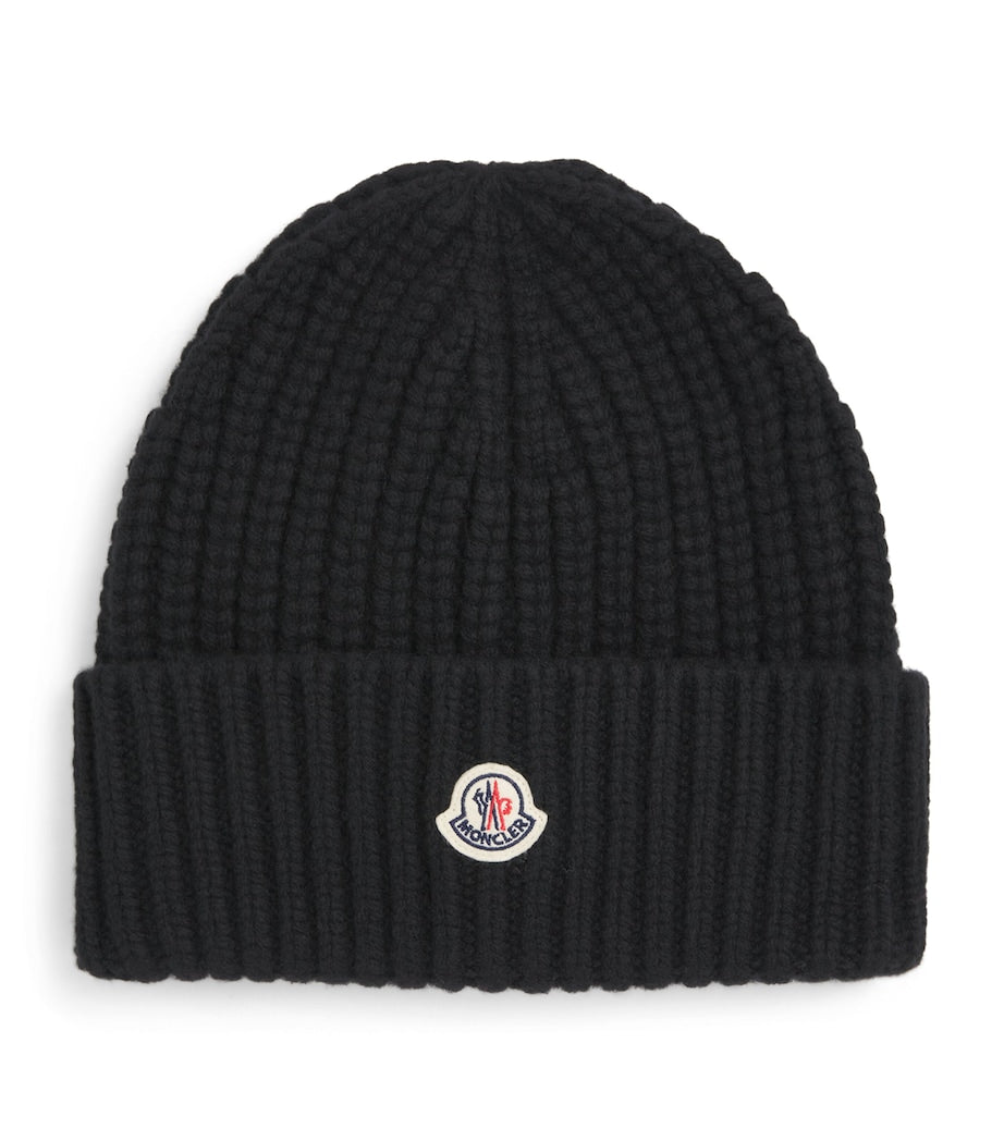 Black Tricot Cotton Beanie
