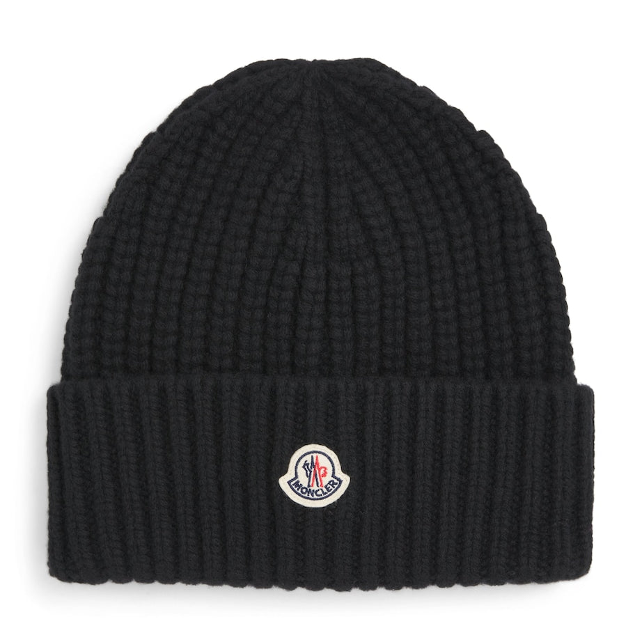 Black Tricot Cotton Beanie