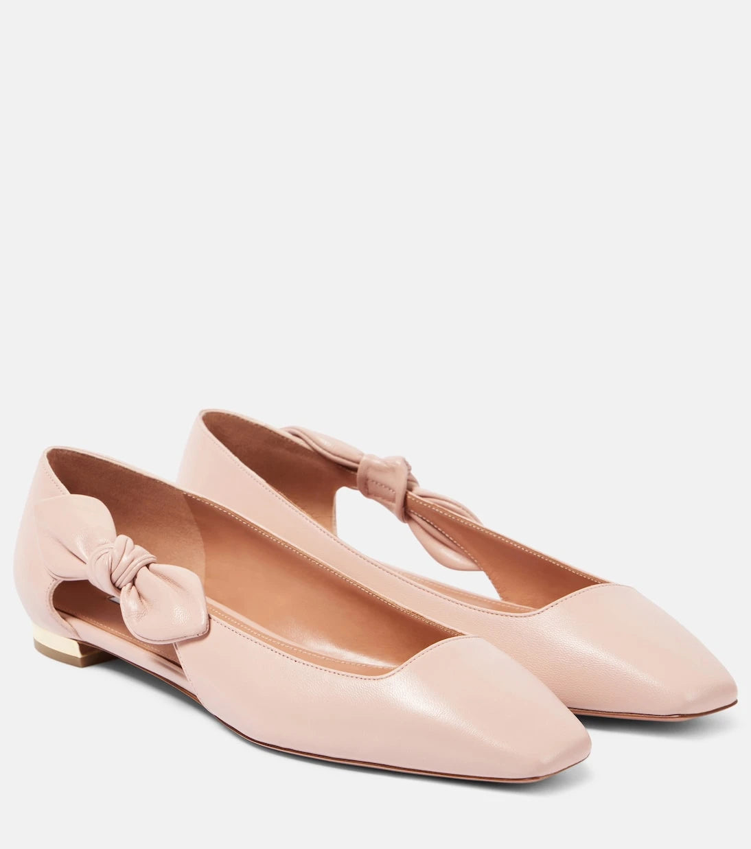 Aquazzura - Very Bow Tie leather ballet flats