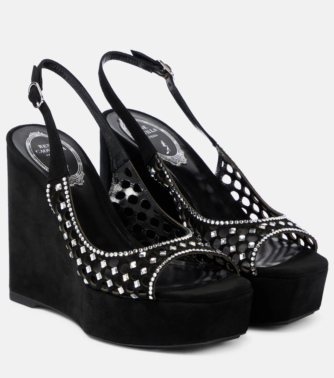 Rene Caovilla - Embellished suede platform sandals