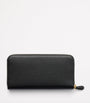 Black Large Leather Zipped Wallet