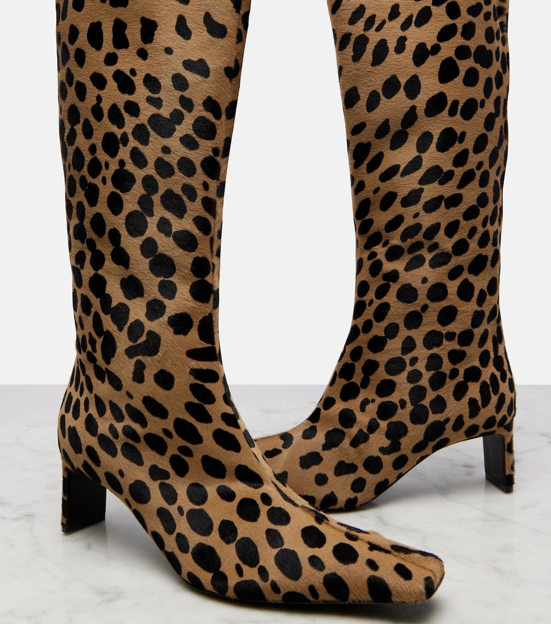 Khaite - Ona 55 calf hair knee-high boots
