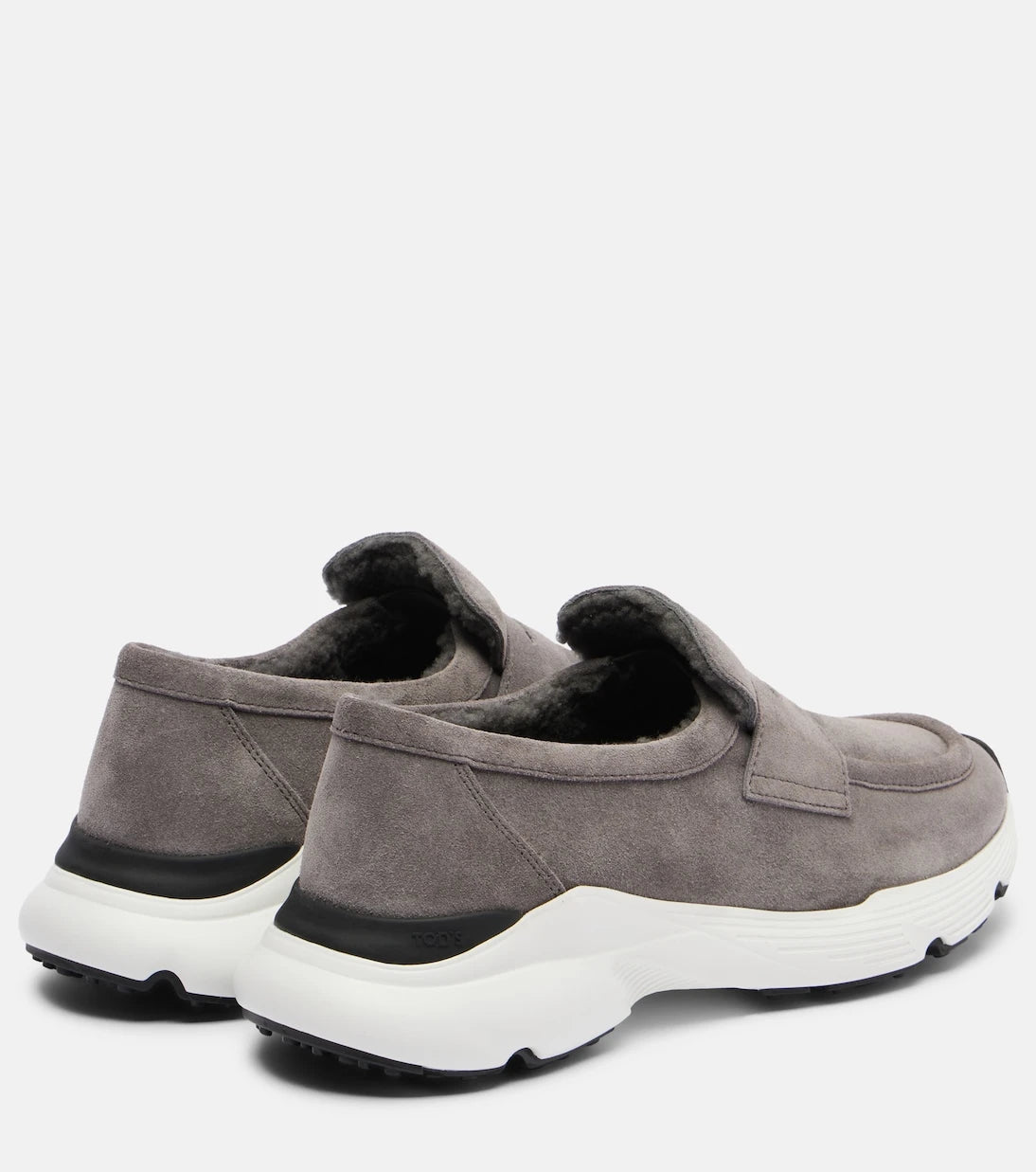 Tod's - Shearling-lined leather slip-on shoes