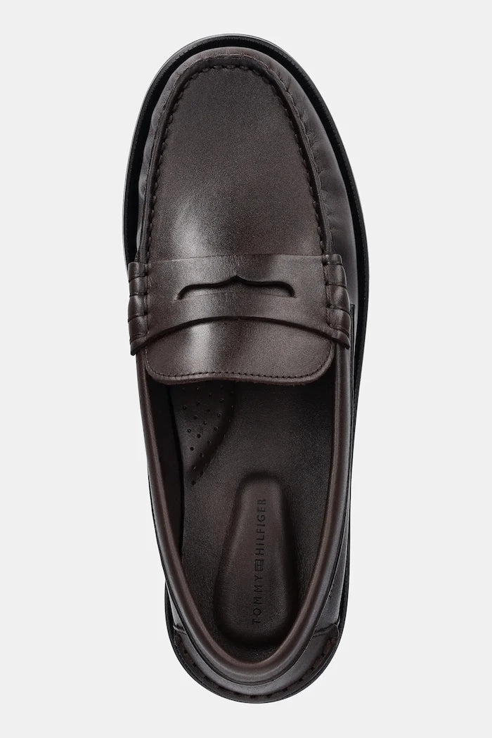 Кожени мокасини Tommy Hilfiger CLASSIC HIGH HILFIGER LTH LOAFER